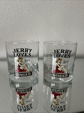 Sailor Jerry “Jerry Loves Ginger” glasses - Set of 2, NEW